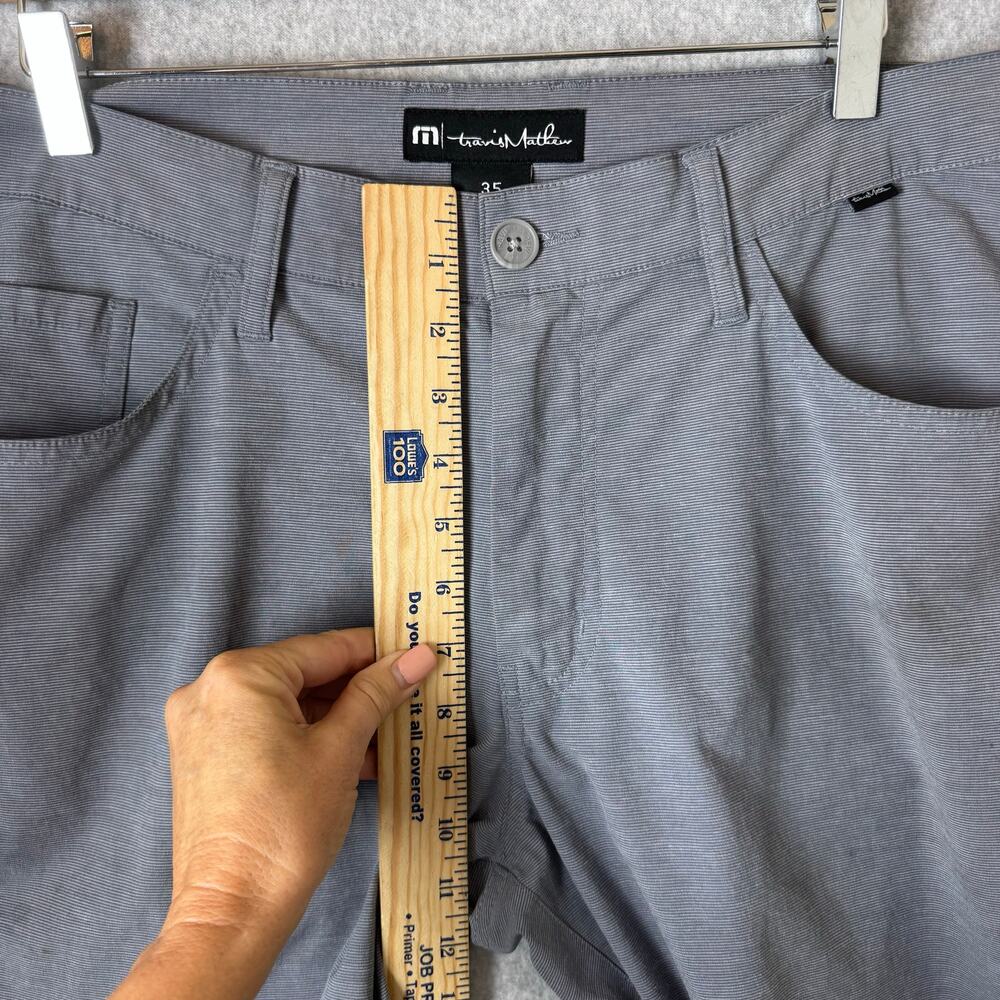 Travis Mathew Golf Pants Gray Open to Close Tech Chino Tapered Mens 35 31 - Picture 8 of 14